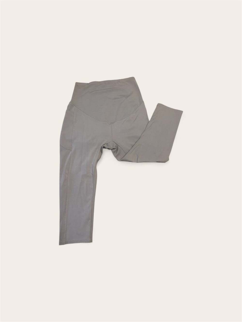 Maternity Capri Leggings Women’s Medium Gray Pink Lot of 2 Over Belly Pregnancy